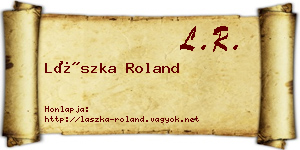 Lászka Roland névjegykártya