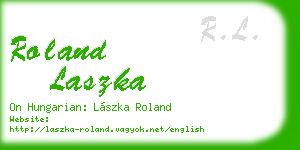 roland laszka business card